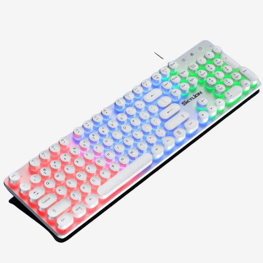 🌈 Mechanical Keyboard Wired 104 Keys | Colorful Lighting for Gaming and Office | Windows & iOS Compatible 🖱️⌨️