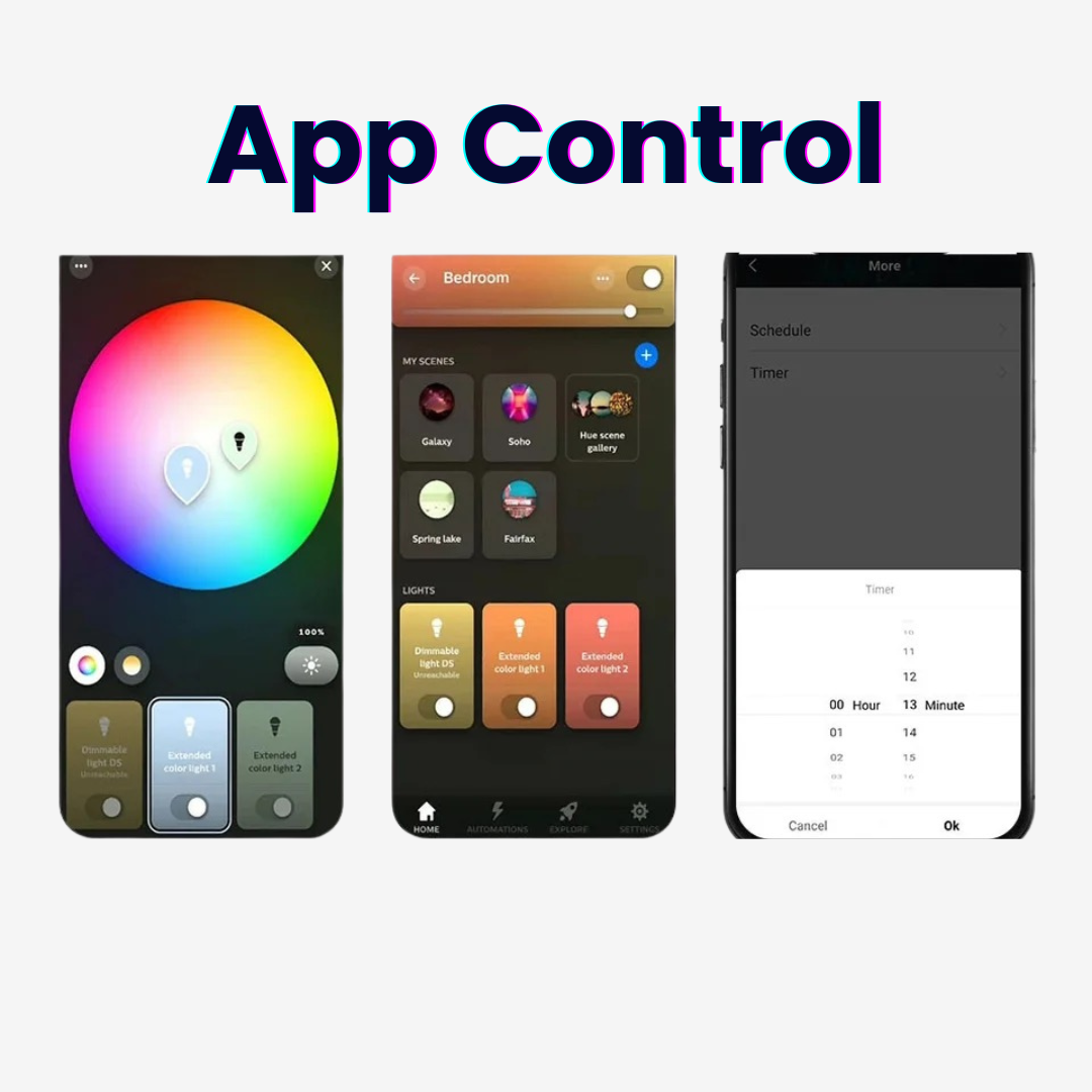 app control your lighting with groups, scenes and schedules.