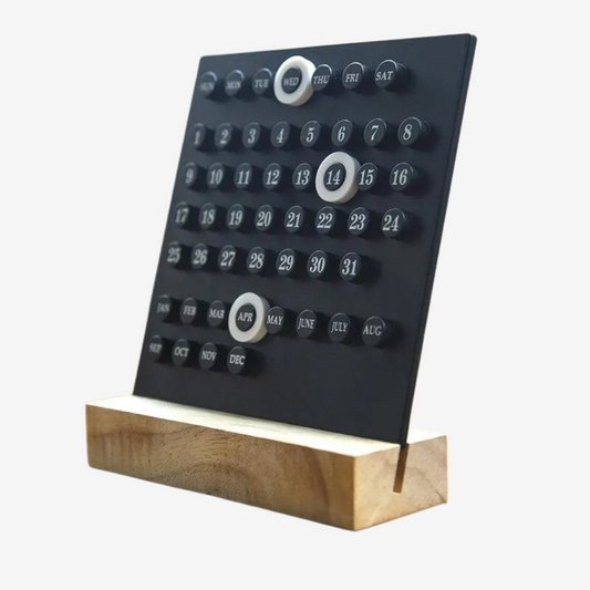 📅 Acrylic Wooden Base Handmade DIY Calendar - Office and Home Decorative Digital Small Ornament ⌛🏡