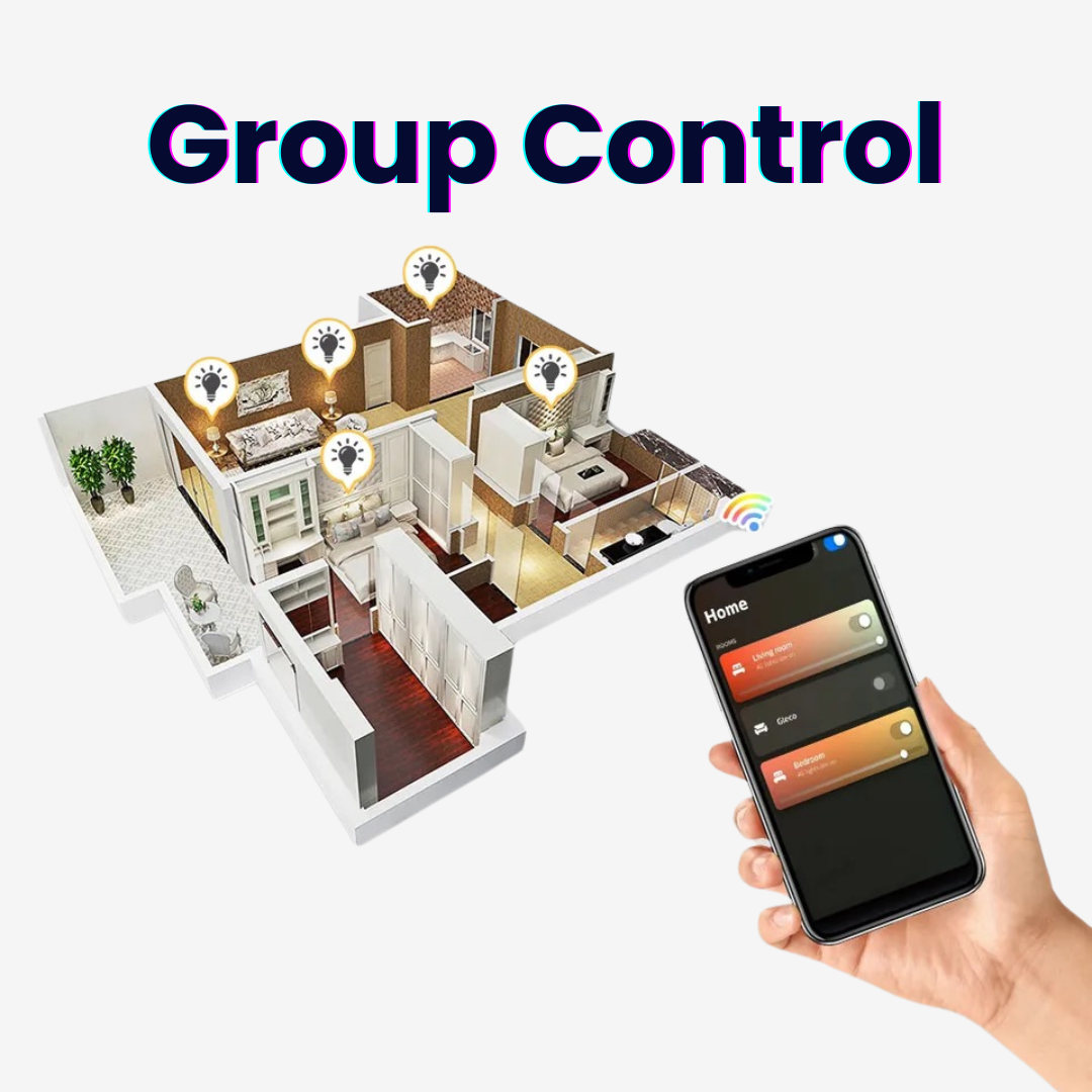 Group control bulbs for different zones or rooms in your home.