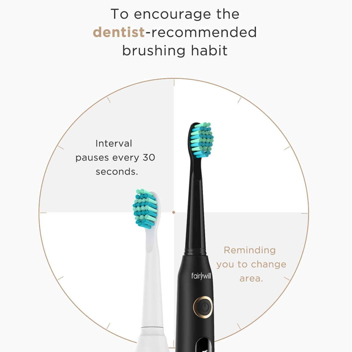 🦷✨ Fairywill Electric Sonic Toothbrush USB Charge ✨🦷