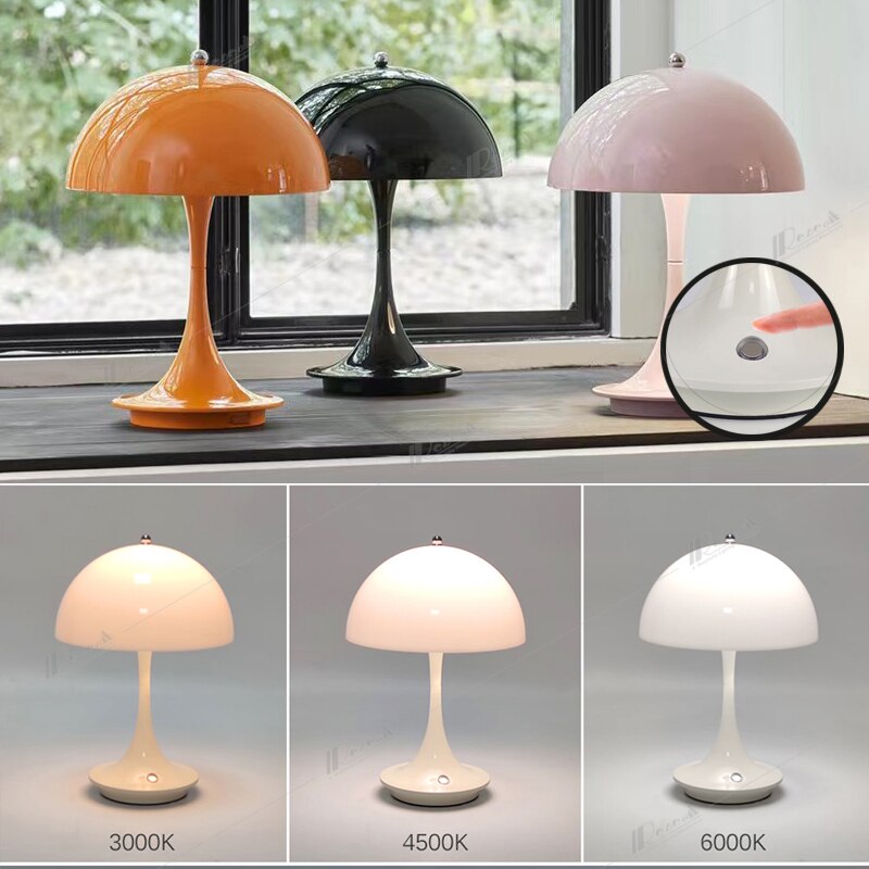 🍄💡 Mushroom Rechargeable LED Table Lamps 🌈🔋