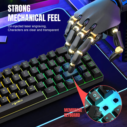 K68 RGB Streamer Mini Gaming Keyboard 🌟 | Mechanical Feel Membrane Keyboard 🔒