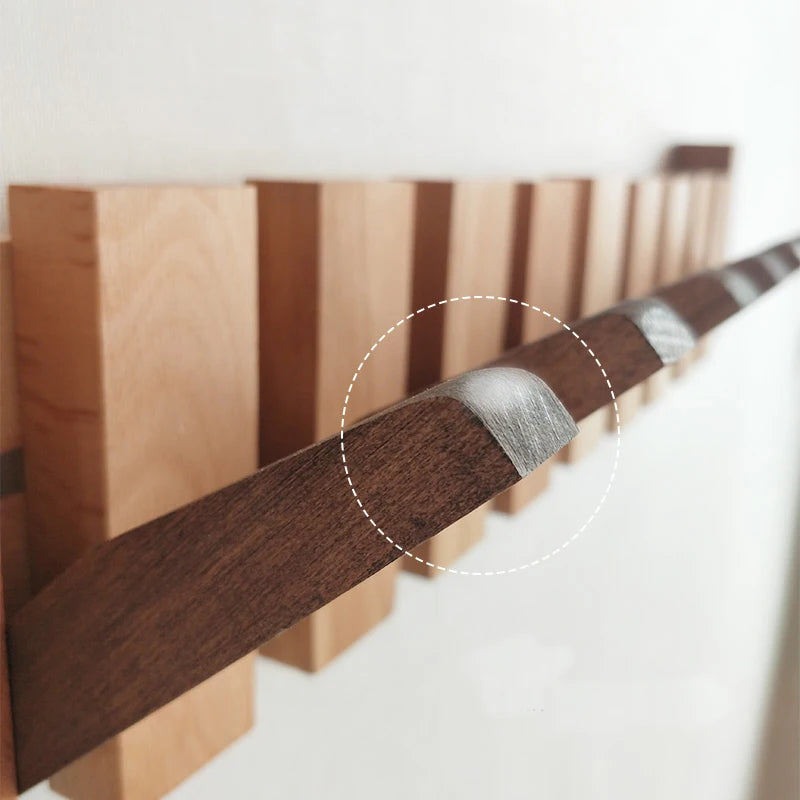 🌿 Beech & Walnut Harmony Wall-Mounted Coat Rack: Hidden Hooks, Foldable Design, Bedroom Chic 🧥🌟