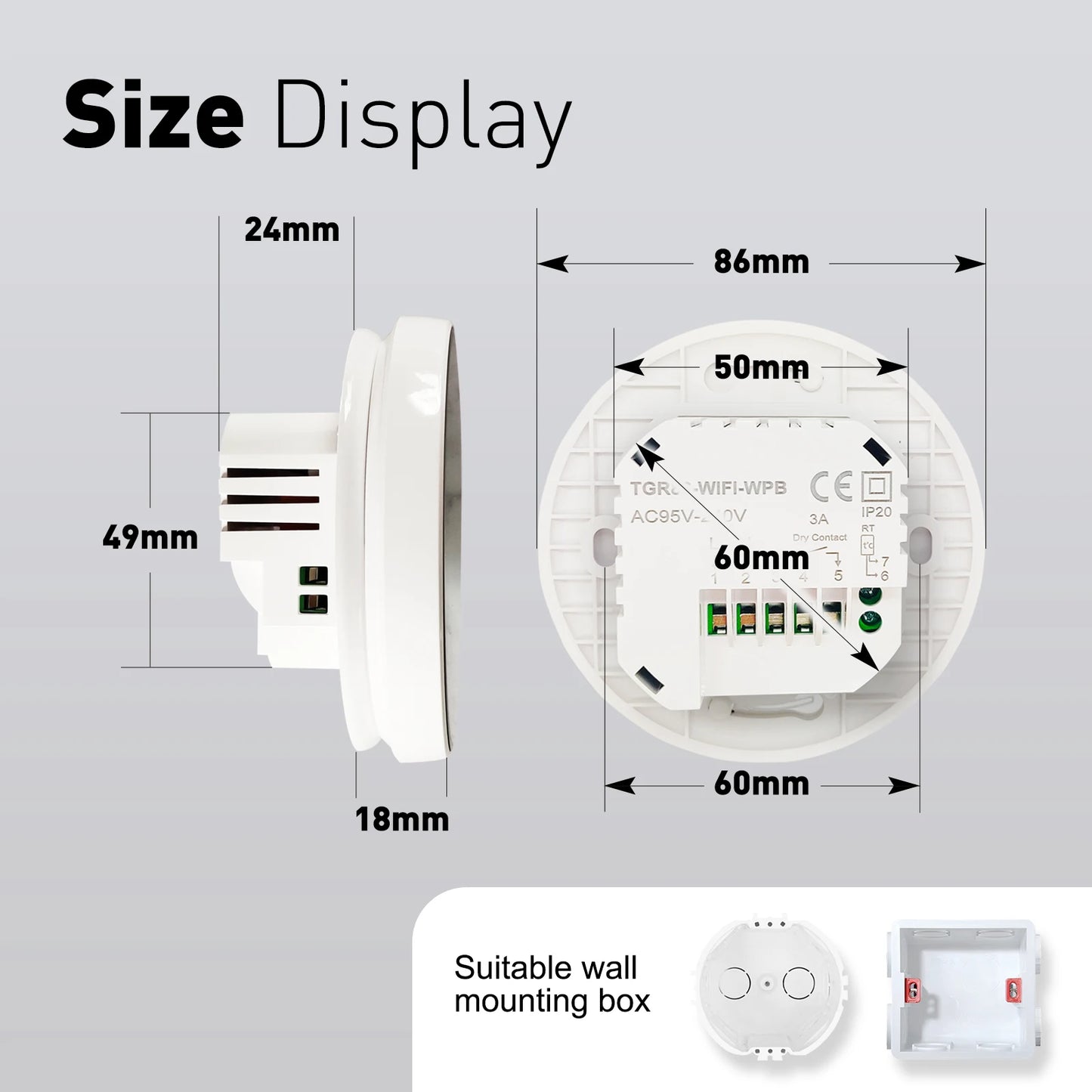 Smart WiFi Thermostat: LCD Touch Screen, Energy Saving Thermostat, Gas Boiler Heating, Compatible with Alexa