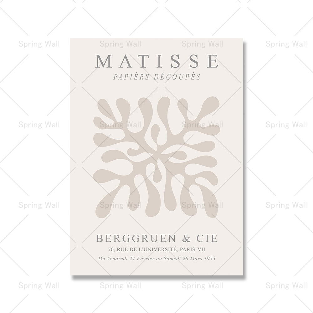 🎨 Sophisticated Abstract Matisse Coral Leaf Flower Posters 🖼️🌿🌸