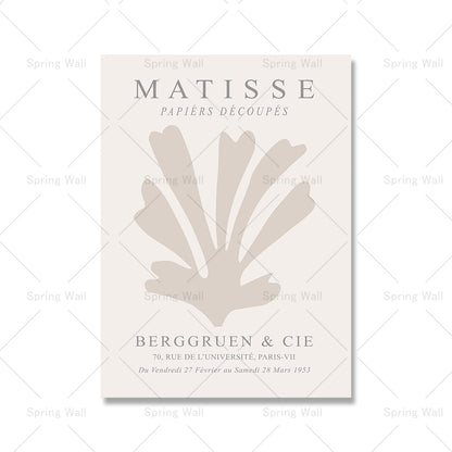 🎨 Sophisticated Abstract Matisse Coral Leaf Flower Posters 🖼️🌿🌸