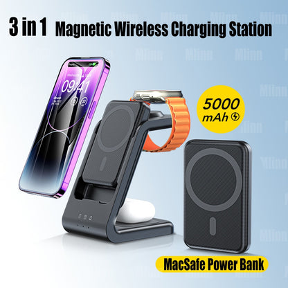 Ultimate 3-in-1 Magnetic Wireless Charger Station📱⌚️🎧⚡️🔌