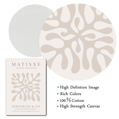 🎨 Sophisticated Abstract Matisse Coral Leaf Flower Posters 🖼️🌿🌸