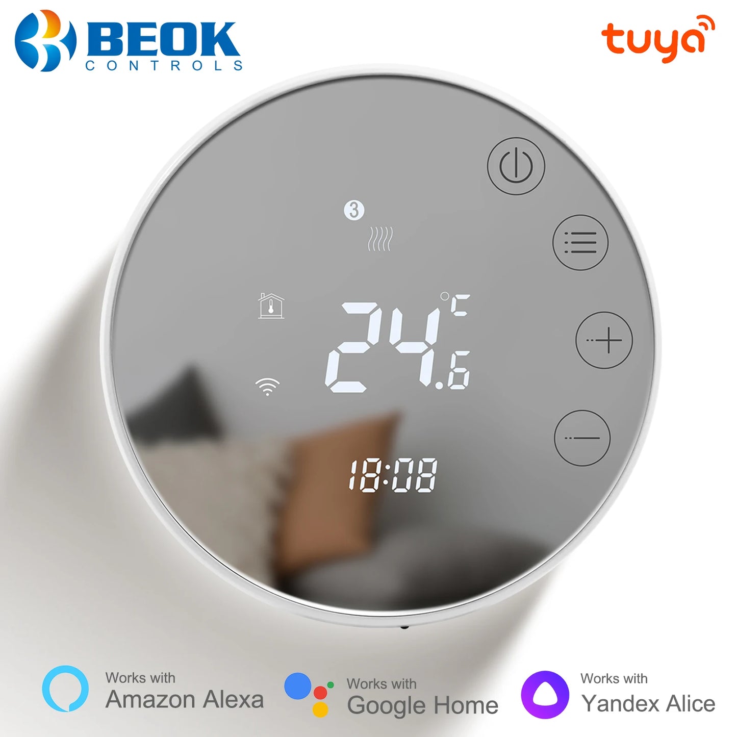 Smart WiFi Thermostat: LCD Touch Screen, Energy Saving Thermostat, Gas Boiler Heating, Compatible with Alexa