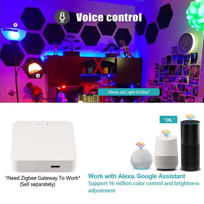 voice controlled lighting, works with alexa and google assistant