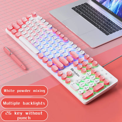 🌈 Mechanical Keyboard Wired 104 Keys | Colorful Lighting for Gaming and Office | Windows & iOS Compatible 🖱️⌨️