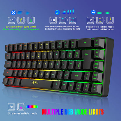 K68 RGB Streamer Mini Gaming Keyboard 🌟 | Mechanical Feel Membrane Keyboard 🔒