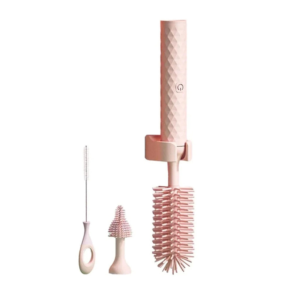 360 Rotating Bottle Cleaner Brush Set 🌀