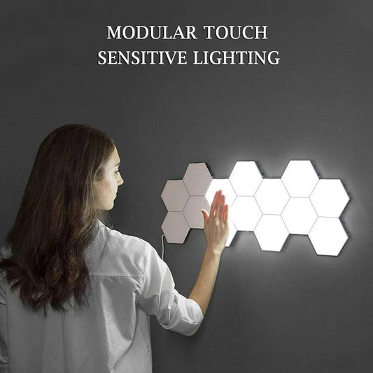 LED Touch Sensor Sensitive Lighting Hexagonal Atmosphere Quantum Wall Lamp💡🌌🛌