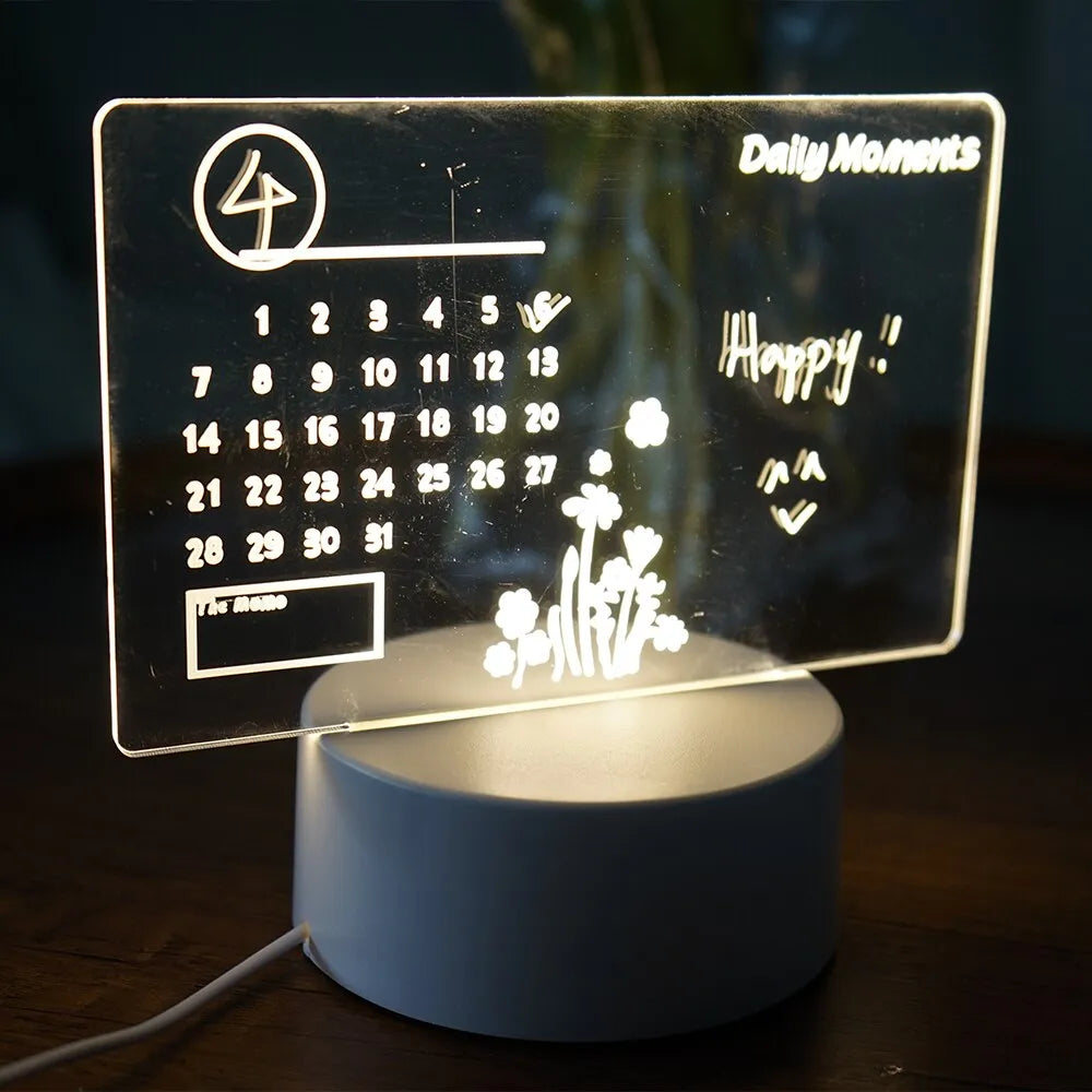 Creative LED Note Board Night Light - USB Rewritable Message Board🌙💡📝