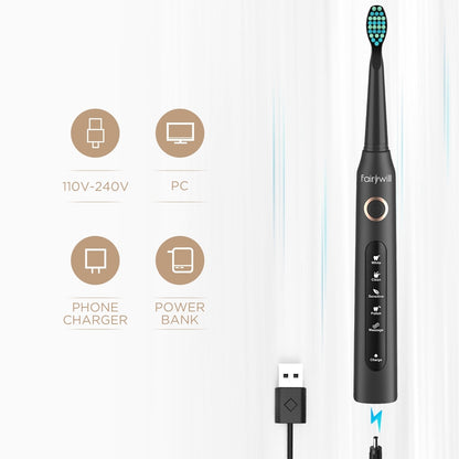 🦷✨ Fairywill Electric Sonic Toothbrush USB Charge ✨🦷