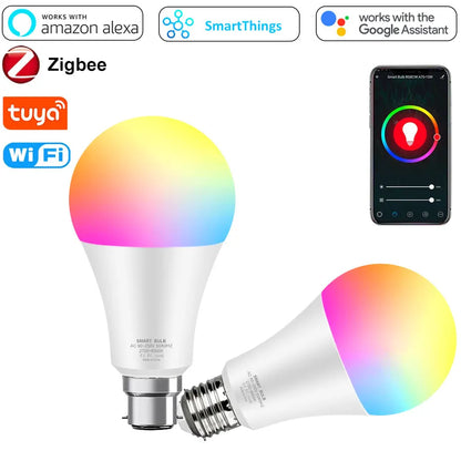 Smart LED Light Bulb: B22 RGB Colour Changing, WiFi & Zigbee App Control