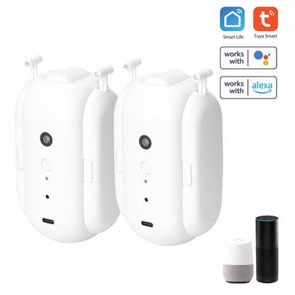 Smart Tuya Curtain Motor Set: Voice Control, App Automation, Alexa & Google Home Compatible, for T-Rail/U-Rail